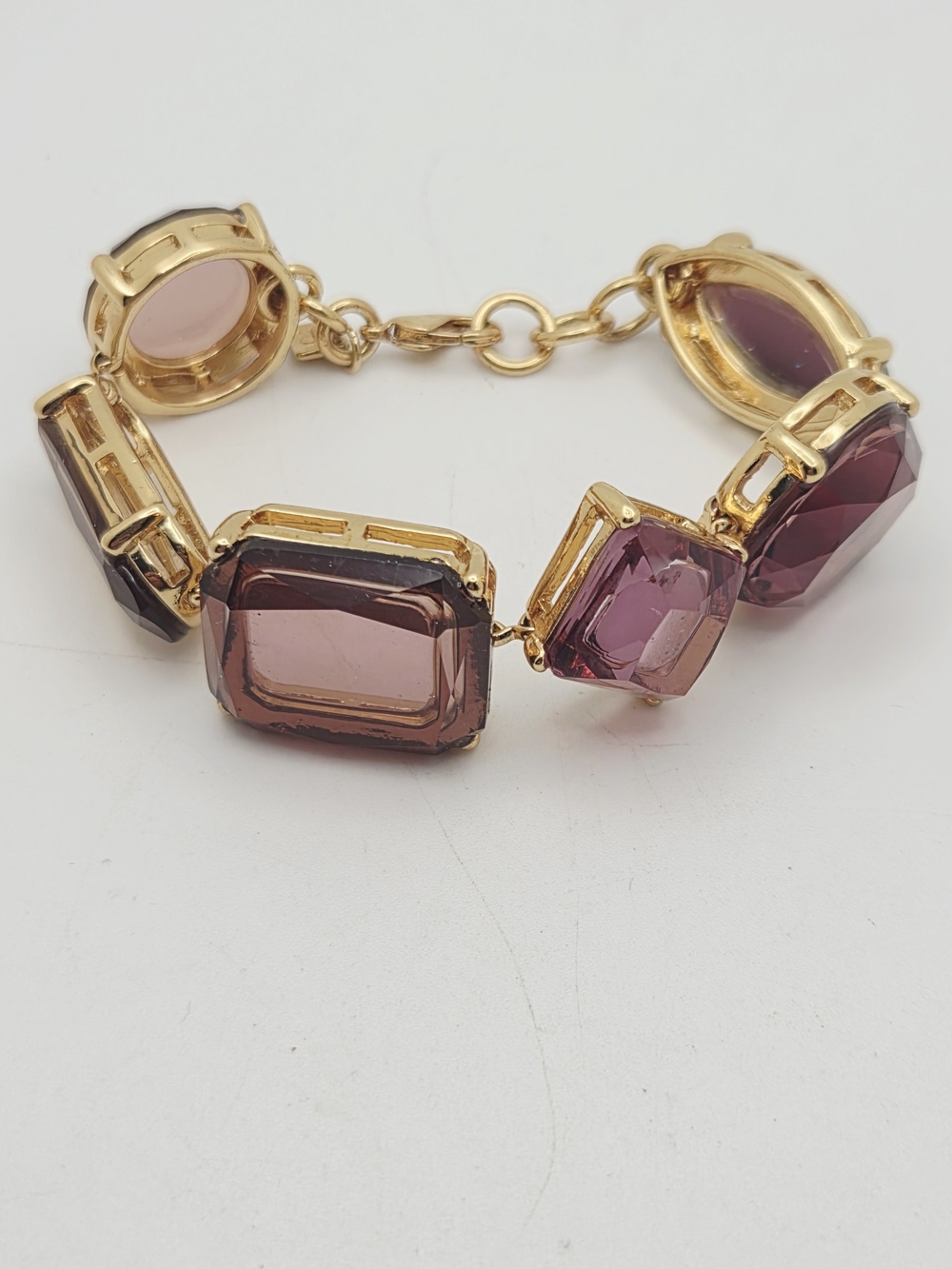 Banana Republic Gold-Tone Bracelet with Pink and Amber Stones - Picture 2 of 8